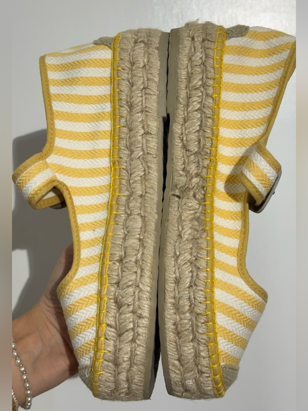 NWOT Free People Surfside 2.0 Espadrille Platform Mary Janes, Lemon Zest - Picture 8 of 15